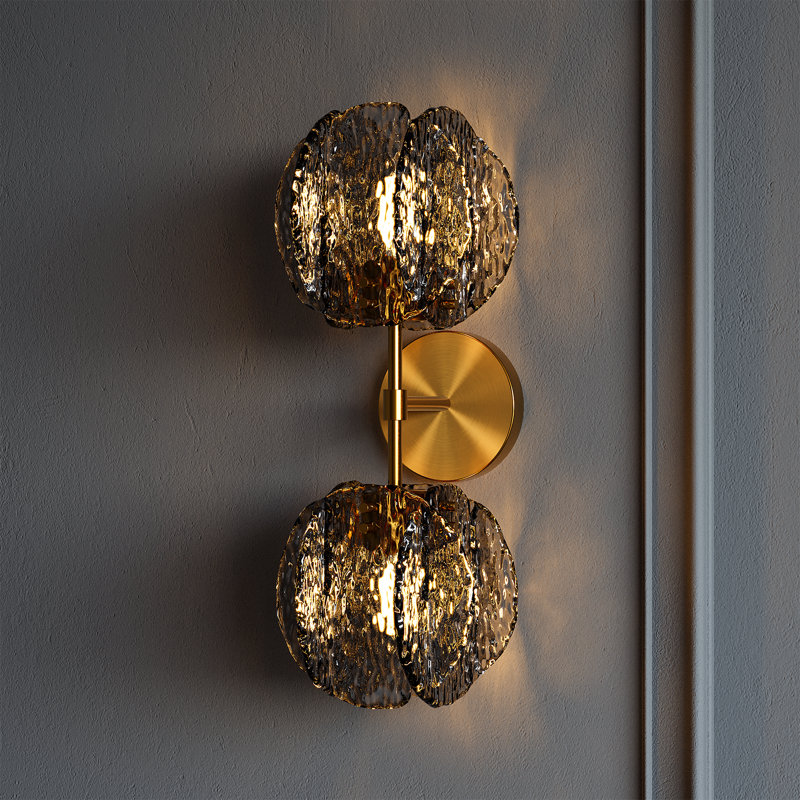 Iron Glass Mini 5.9"W Armed Sconce, 1
