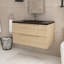 Meuble-lavabo mural à panneau de particules 36 po avec lavabo en quartz