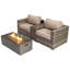 Ensemble de conversation pour 2 personnes avec foyer et coussins Sunbrella Dustie-973675353