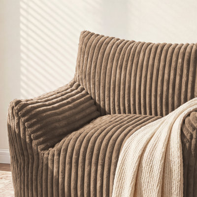 Set of 2 Oversized 46" Corduroy Foam Bean Bag Chair