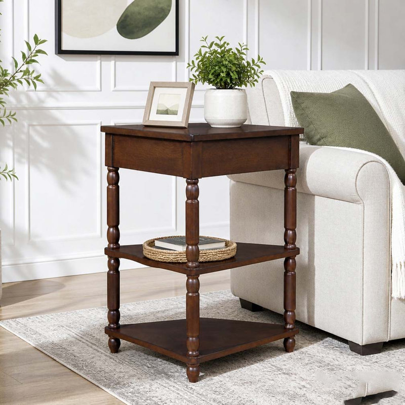 Petite table d'angle 33,8 po, Light Espresso