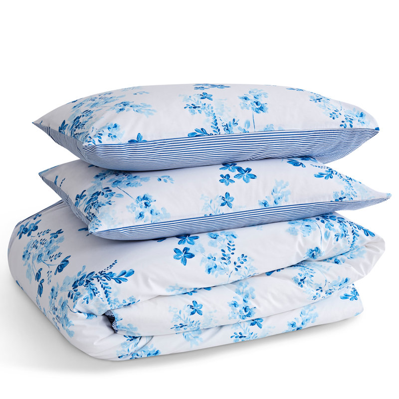 Leruum Duvet Cover Bedding Set %100 Cotton Sevilla Pattern Quilt Cover Set (Blue, Single), Blue