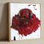 Toile murale abstraite sculpturale de crâne cramoisi-501075845-501075964