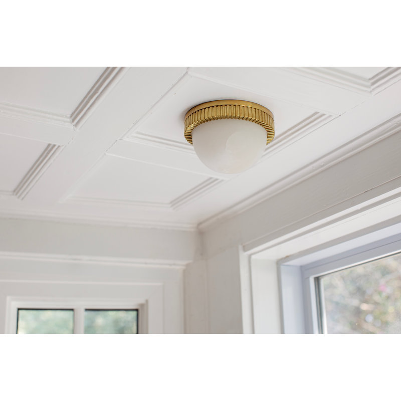 Ainsley 1-Light LED Flush Mount, Aged Brass