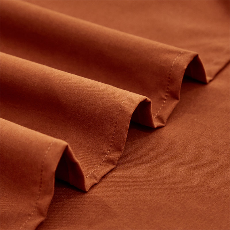 Solid Color Sheet Set 4 PCs Bedding Sheet Set 1 Fitted Sheet 1 Flat Sheet 2 Pillowcases, Queen Sheet Set with 2 Pillowcases