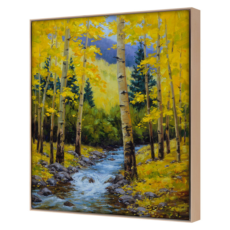 «Summer 2020 St. Elmo Stream», reproduction encadrée sur toile par Sallie K. Smith, Cadre flottant érable, H 48 po x l 39 po