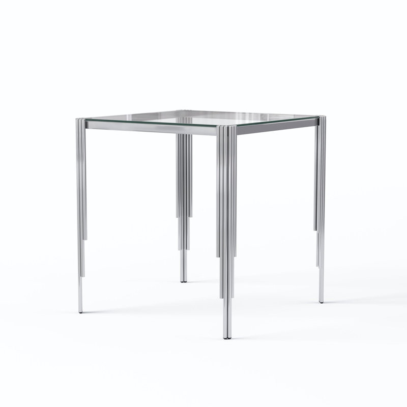 Table de bar Burdell Dt0316, Argent argent