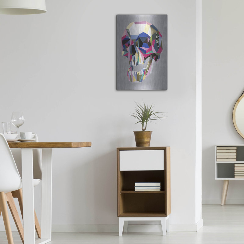 Trinx «Skull» par Artpoptart, art mural en métal, H 24 po x l 16 po