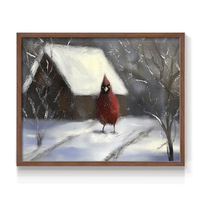 Chirstmas Art-CXCIX -Framed Print - Restickable, H 8 po x l 10 po, Noyer