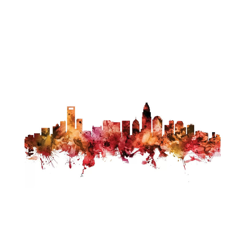 Charlotte, North Carolina Skyline by Michael Tompsett - Wrapped Canvas Gallery-Wrapped Canvas Giclée, 30.48 cm H x 45.72 cm W
