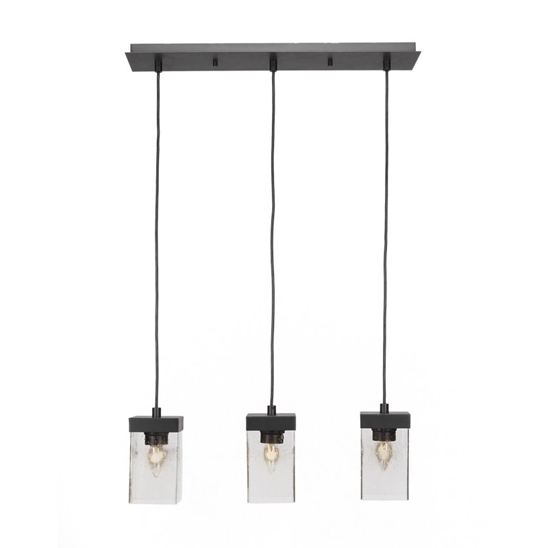 Luminaire suspendu grappe 3 lumières Nouvelle, Espresso, Clair