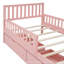 Twin Wood Platform Bed with Guardrails on Both Sides and Two Storage Drawers