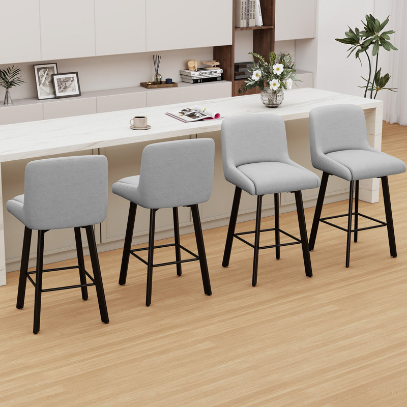 Tabouret de bar 26 po H, 4, Gris clair, Tabouret de bar = siège d'une hauteur de 26 po