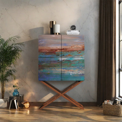 Armoire de rangement avec plateau en noyer