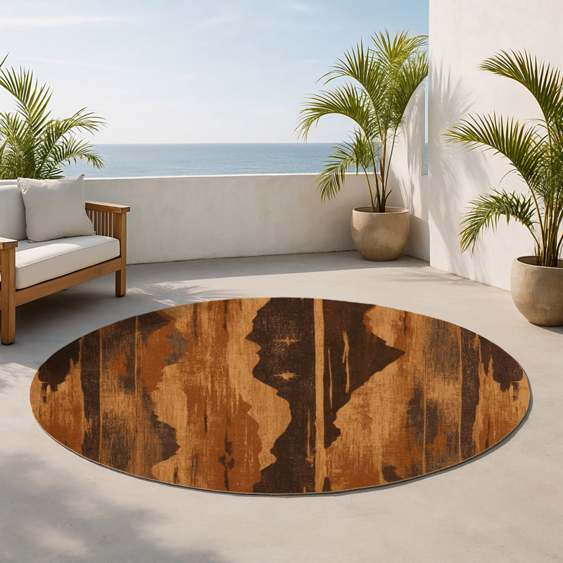 Tapis intérieur et extérieur Lunar Rise, Rond 5 pi
