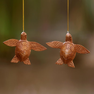 1'' Wood Animals Hanging Figurine Ornament