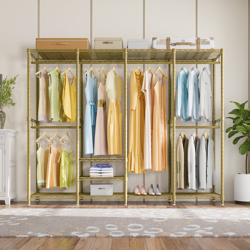 VIPEK V40 Extra Large Garment Rack, Heavy Duty Clothes Rack for Hanging Clothes, 76" L x 15.7" W x 76.4" H, Gold
