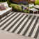 Hedya Two-Tone Wide Stripe Black/Beige Indoor/Outdoor Rug