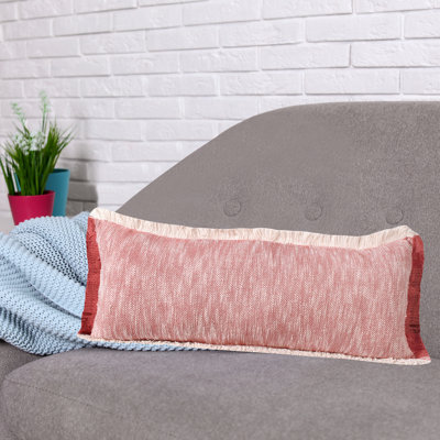 Solid Color Fringed Cotton Throw Pillow Cover