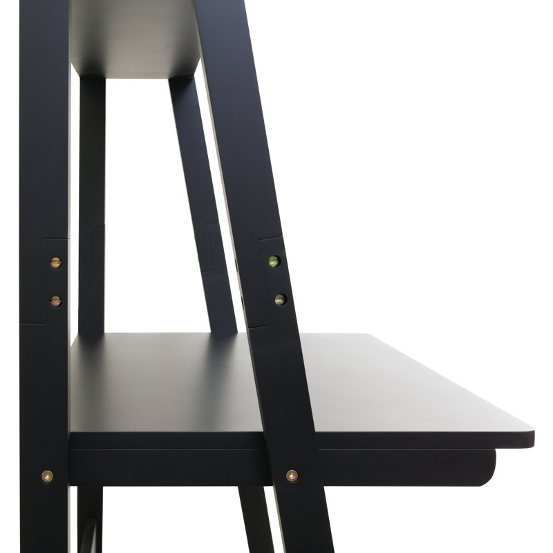 Bureau échelle étagère de plancher, Noir mat