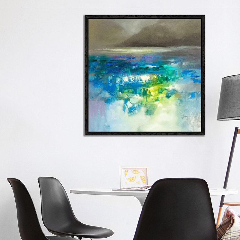 Fluid Dynamics I by Scott Naismith - Painting on Canvas, Black Framed, 93.98 cm H x 93.98 cm W