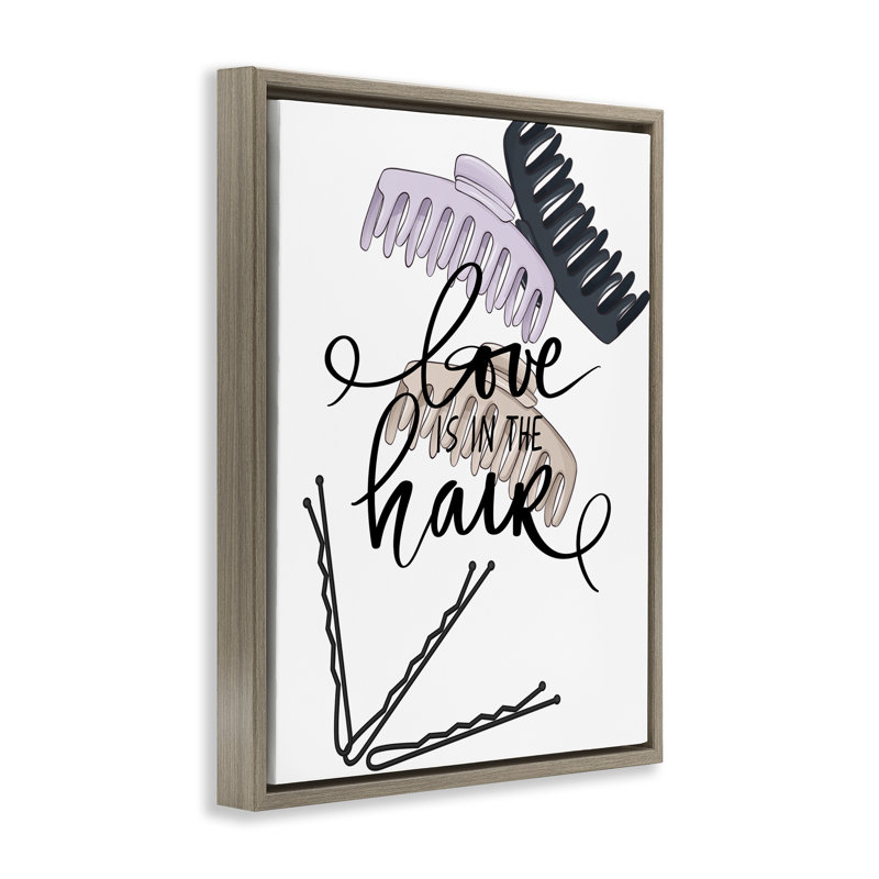 Cadre flottant Love Is In The Hair, design par Jesse Keith, Montalcino orme flottant encadré, H 31 po x l 25 po