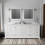 Dukes 84 in. W x 22 in. D Double Bath Vanity Faucet Set and Mirrors
