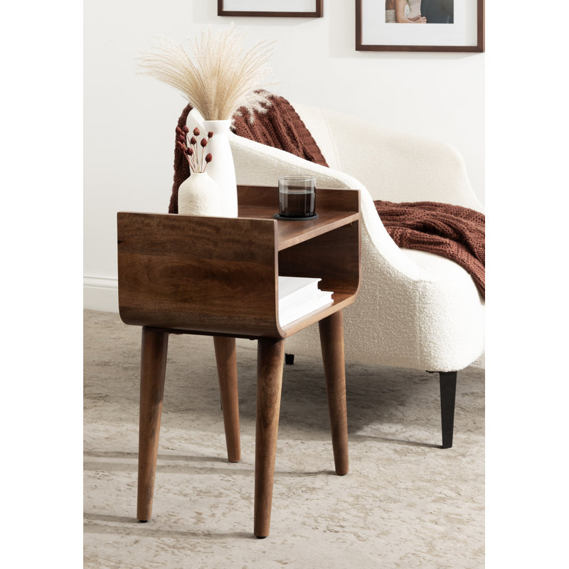 Table de bout en bois massif Quilby, Brown