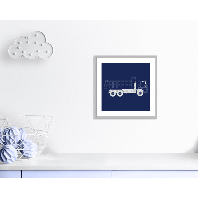 Art encadré Wild Camions, H 22,5 po x l 22,5 po x P 1,18 po, Encadré de boîte argent
