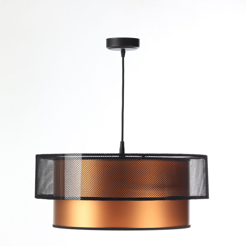 Kawamoto 1 - Light Silver Drum Pendant, Coppery