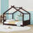 Wood House Floor Bed With Slats-376006402-376006401