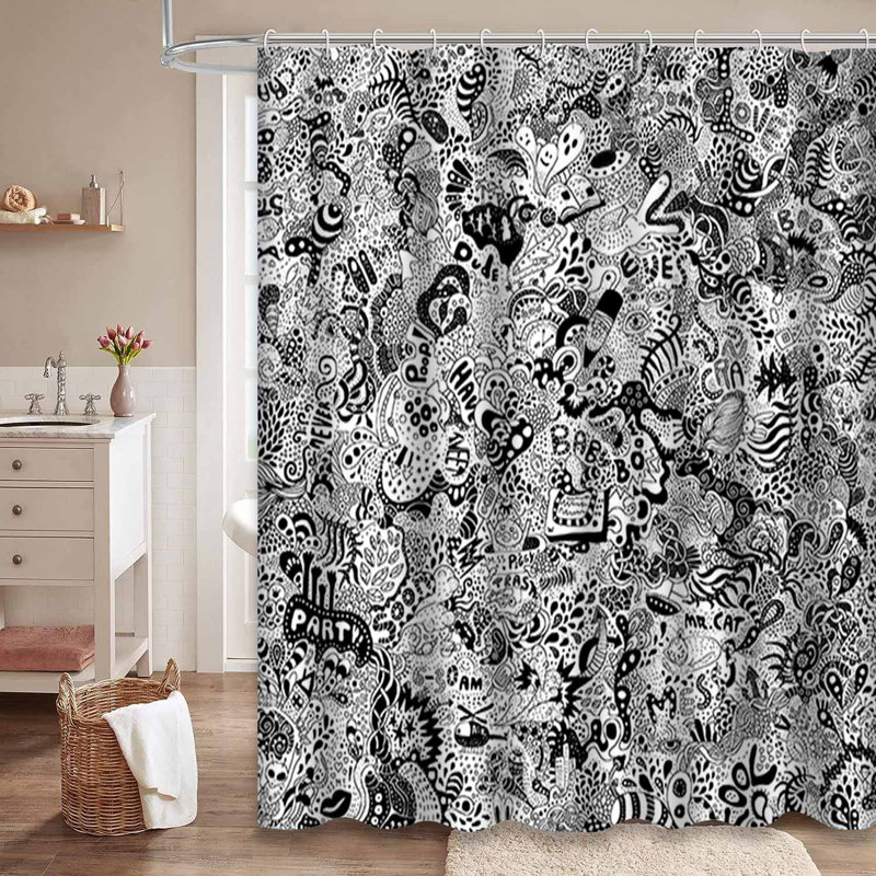 Rideau de douche Doodles, 72" L x 72" W