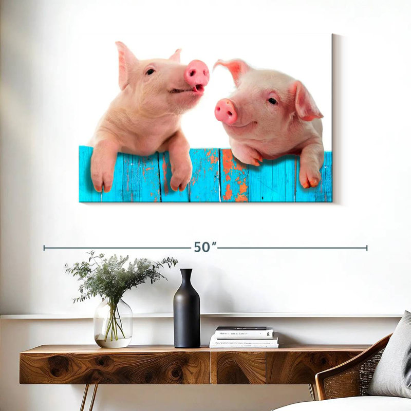 Fence Pigs, 26" H x 39" W