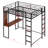 Metal Loft Bed With Shelves And Desk-1790233806
