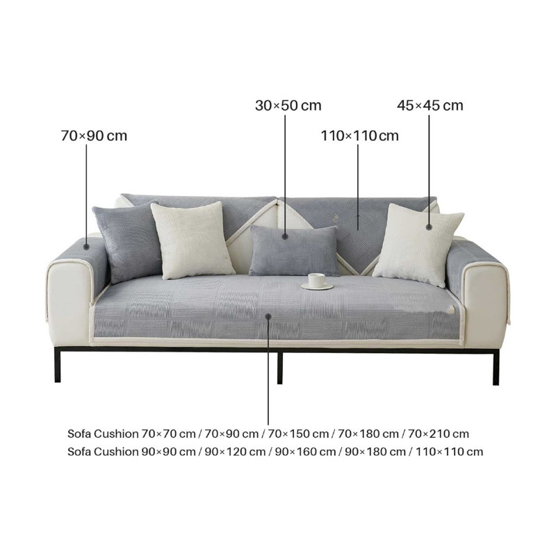 Fabric Box Cushion Sofa Slipcover