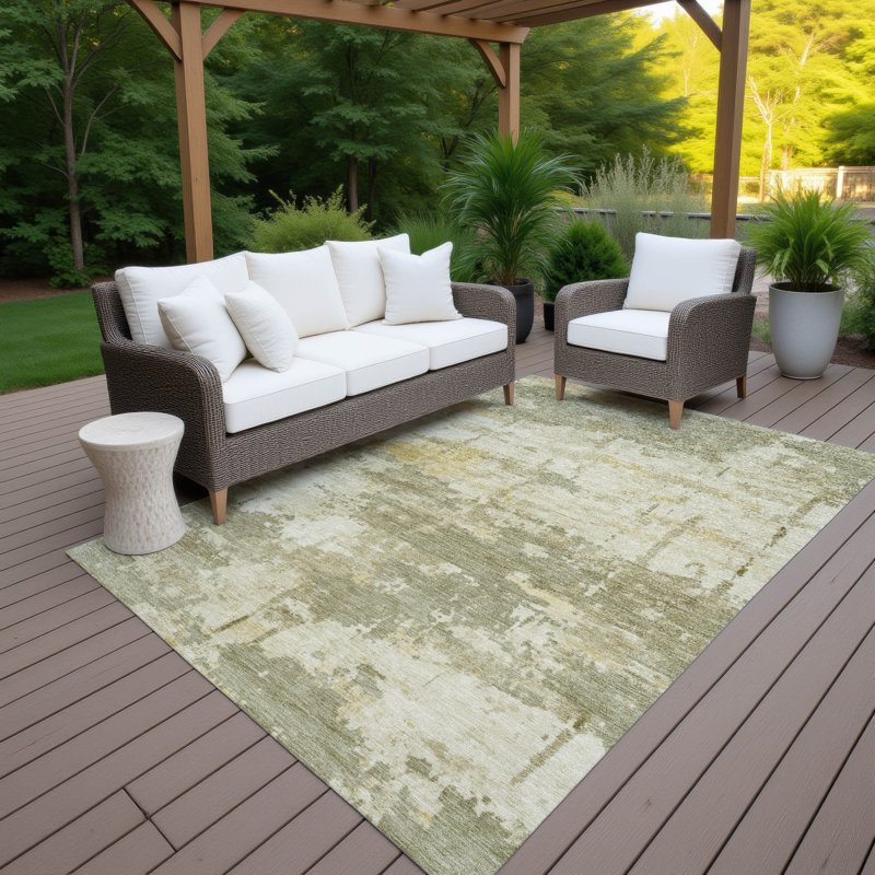 Machine Washable Indoor/Outdoor Chantille ACN2362 Abstract Rug, Rectangle 10' x 14'