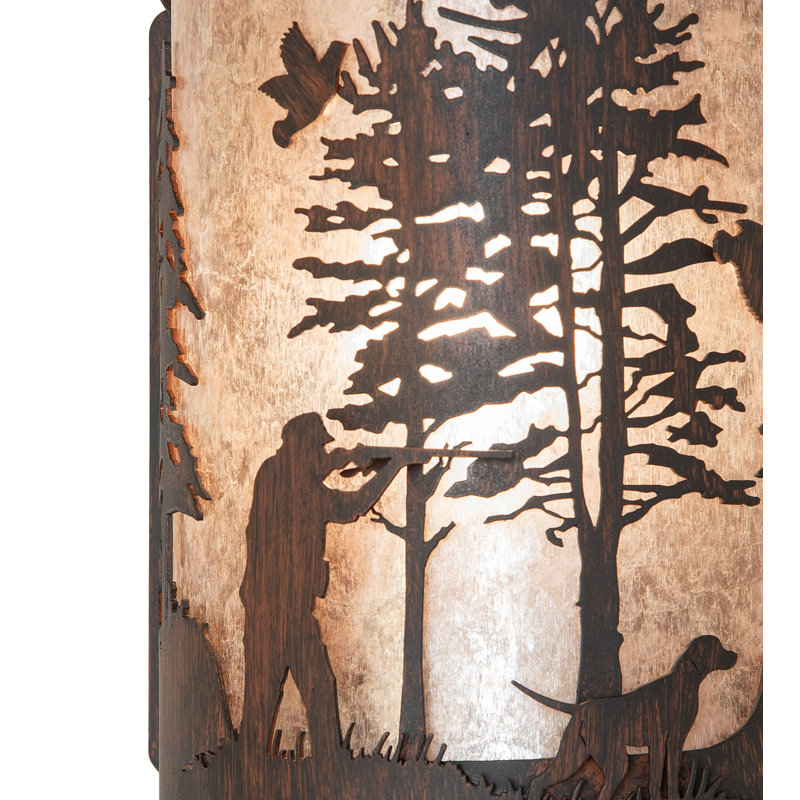 8" Wide Quail Hunter W/Dog Wall Sconce