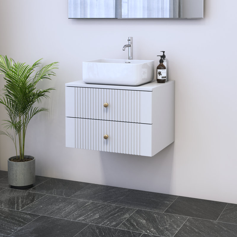 Meuble-lavabo blanc 23,6 po Borneo, Blanc