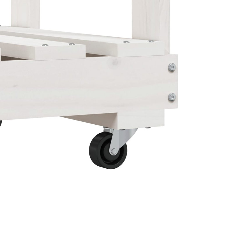 Alexender 76.5cm W Solid Wood Log Rack, White