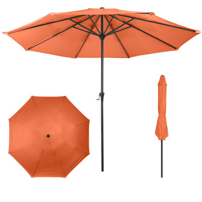 9FT Round Patio Umbrella - Easy Crank, Vented Canopy Outdoor Umbrella for Shade - For Deck, Balcony, Porch, Backyard, or Pool by Pure Garden (Terracotta)