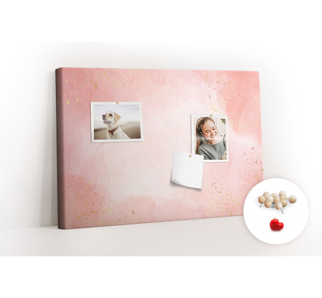 Wall Mounted bulletin board print home decor message pin boards decorative corkboard Pastel pink marble