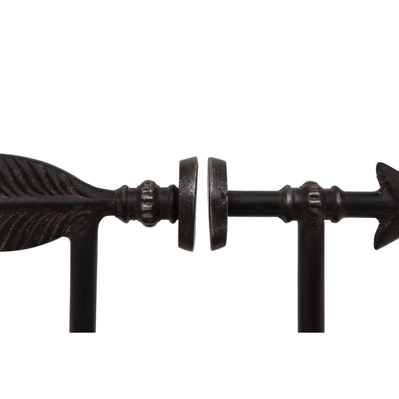 Brown Cast Metal Arrow Bookends Set