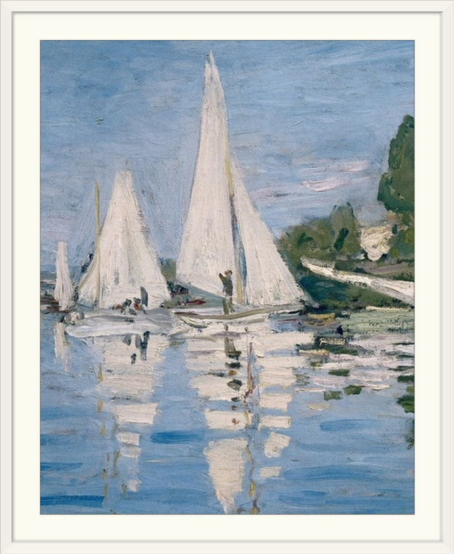 «Regatta at Argenteuil. Détail des voiliers. 1872 'par Claude Monet, reproduction d'art, H 30 po x l 24 po x P 1,5 po, Toile
