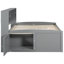 Lit de jour double avec armoires de chevet et tablettes supérieures en gris - qualité durable 2 armoires élégantes, 4 tiroirs et disposition de tablettes élégantes-1251783203