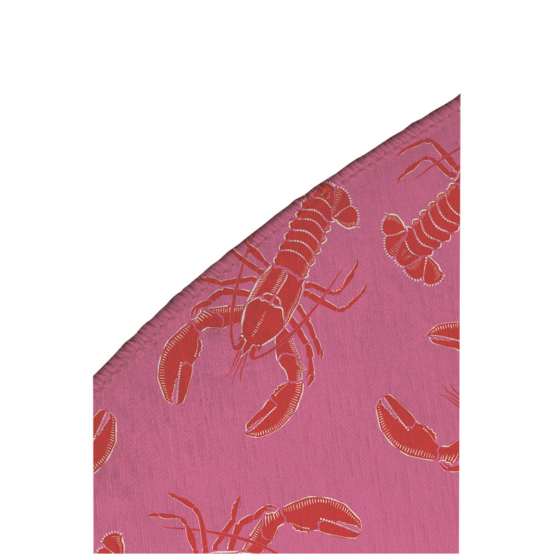 Tapis d'extérieur décoratif homard, Rose, Round 5'
