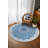 Mandala Collection Digital Print Cotton-Polyester Geometric Blue Gray Rug-2072679629