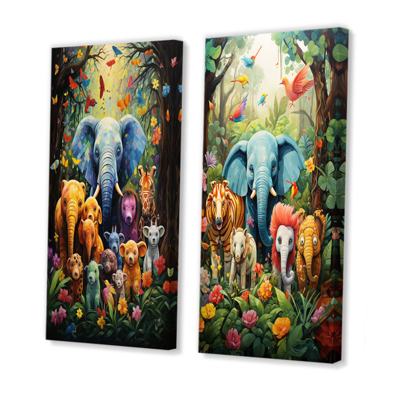 Ensemble de 2 reproductions sur toile bleues, H 32 po x l 33 po, Toile tendue