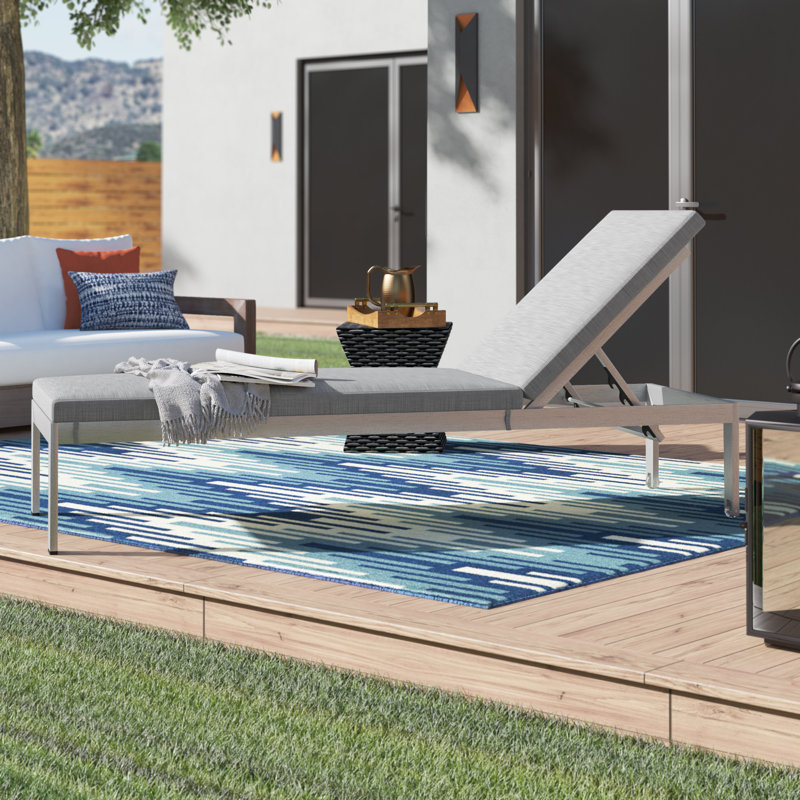 Chaise de patio d'extérieur en aluminium avec coussins Shore, Argent, gris