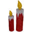 Ensemble de 2 décorations de Noël pour bougies rouges illuminées à DEL