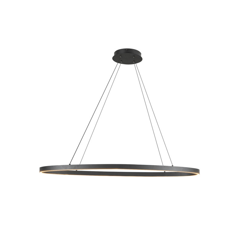 Ovale 1 - Light LED Pendant,  1.5" H x 39.375" W x 15.75" D, Black